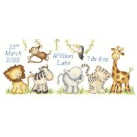 Bothy Threads Geboortebord Kate Garrett Jungle Welcome XKG5 borduren (pakket)