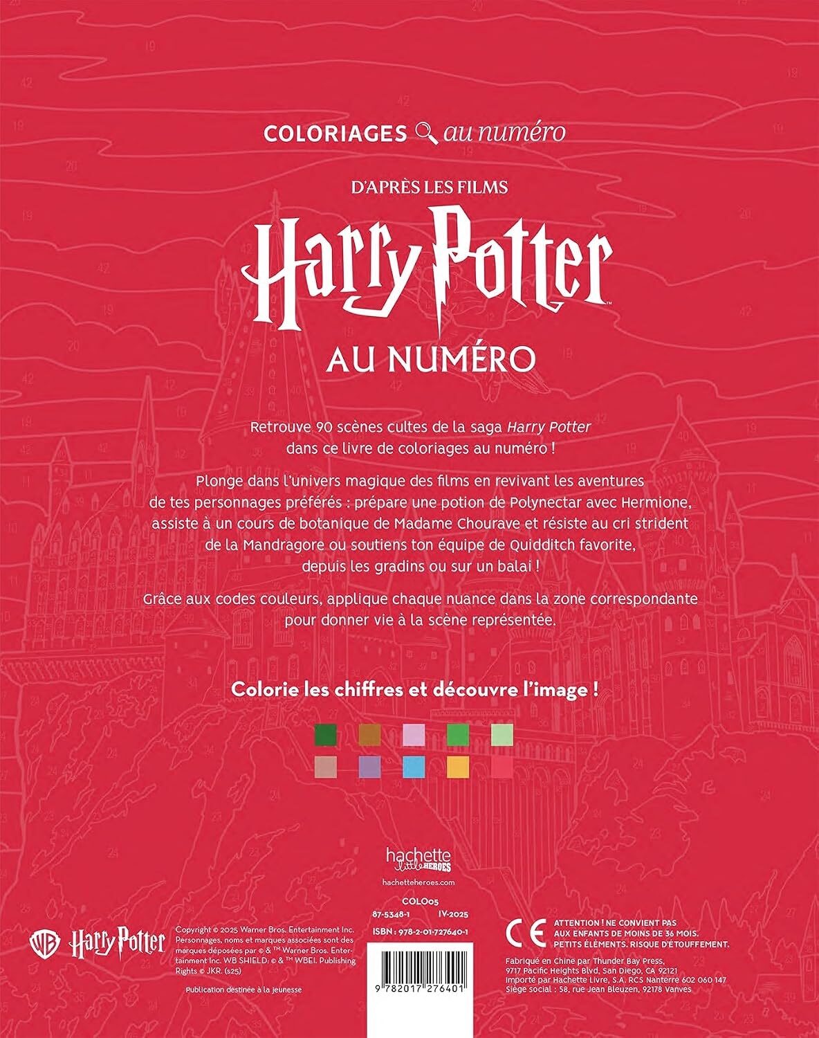 Coloriages mystères - Harry Potter au numéro – Kleuren op nummer voor volwassenen en kinderen