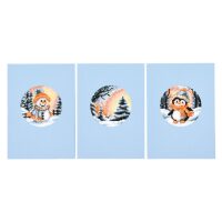 Vervaco Wenskaart Winter set van 3 PN-0233977 borduren (pakket)