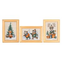 Vervaco Winterverhalen uit het bos Miniatuur kit set van 3 PN-0226193 borduren (pakket)